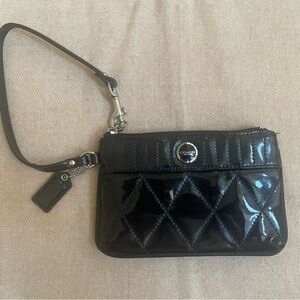 Coach Black Patent Leather Wristlet